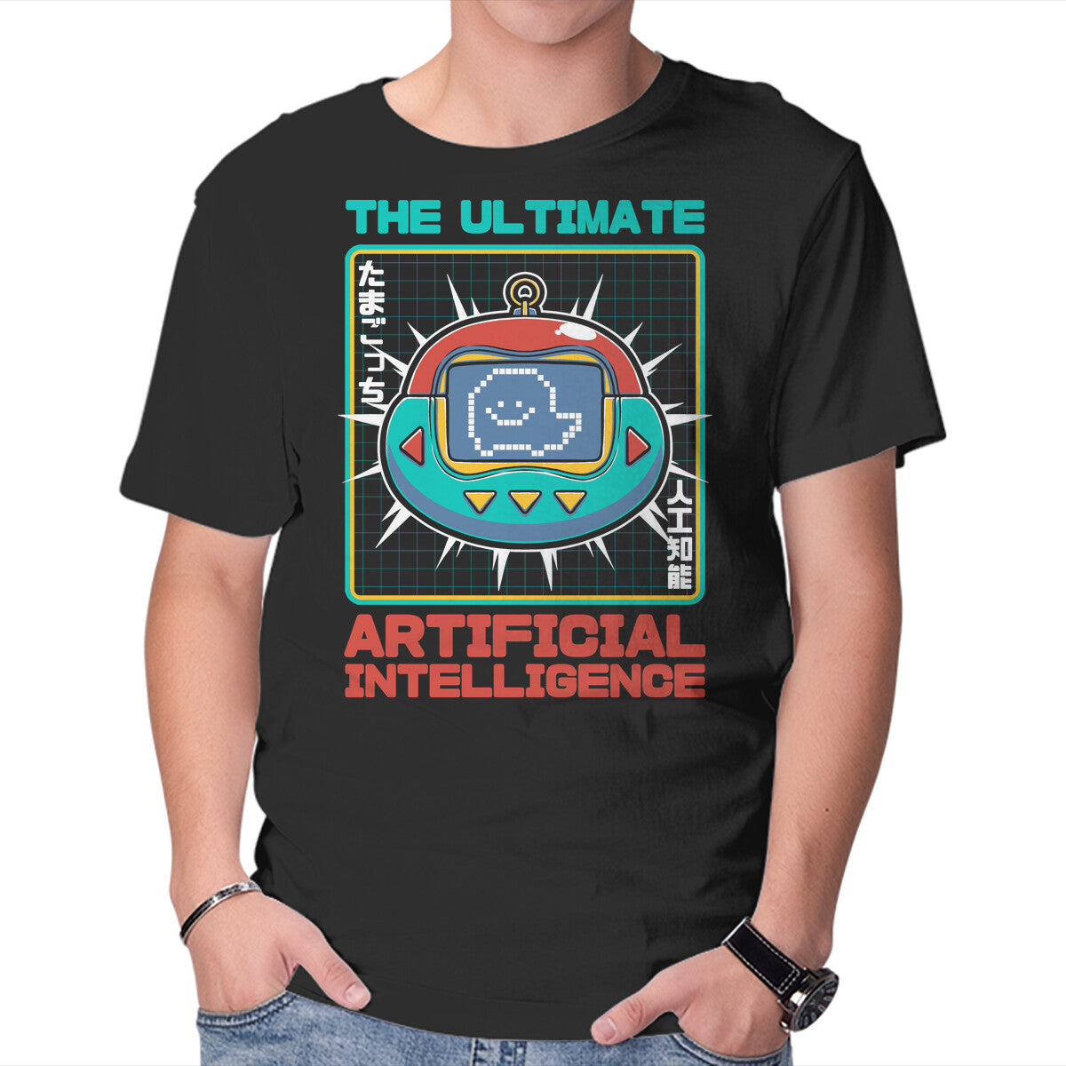 Unisex Crew Neck T-Shirt Vintage Virtual Pet Graphic Short Sleeve Casual Tee XL