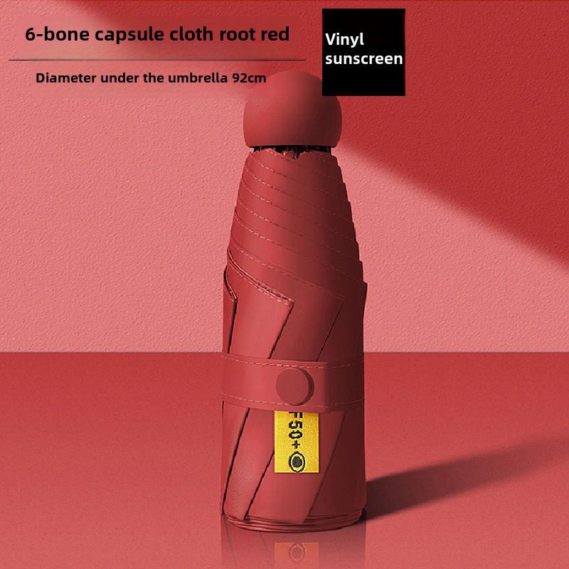 Portable Women's Sun Protection Umbrella - Mini Black Capsule Design