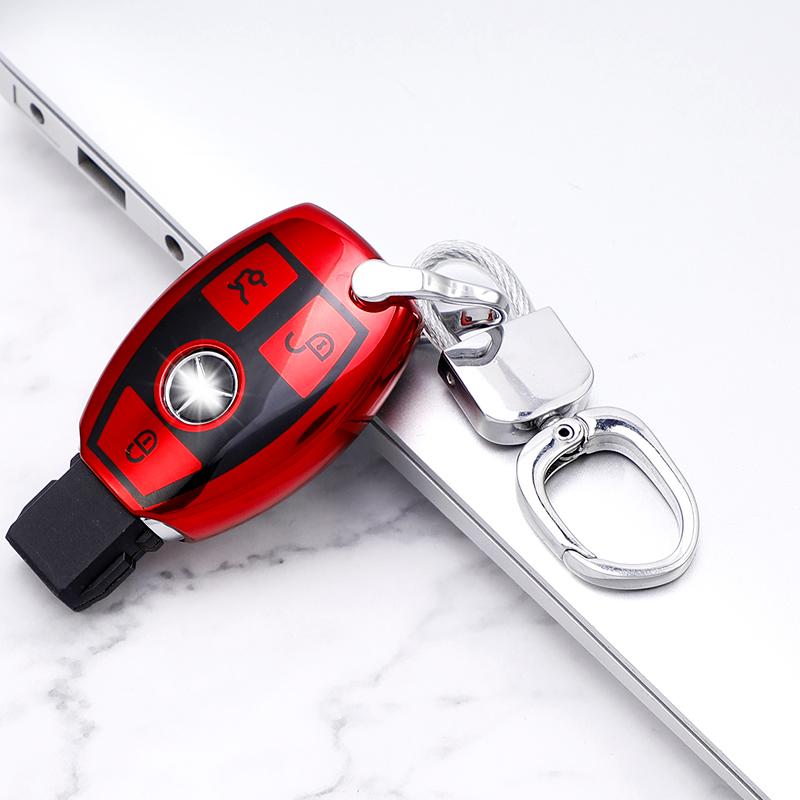 New Soft TPU Car Remote Key Case Full Cover Shell Fob for Mercedes Benz A B C R G Class GLK GLA W204 W251 W463 W176 AMG Keychain AY1