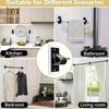 4pcs No-Drill Curtain Rod Bracket Set, Self-Adhesive Curtain Rod Holders, Includes Nail-Free Curtain Rod Hooks,Suitable for Home