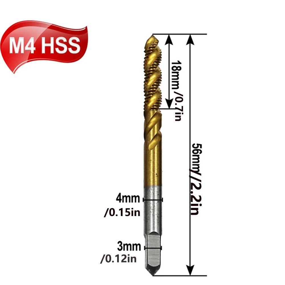 5PCS Straight Flute Screw Tap Titanium Coating Tap Drill Set Screw Threaded Tap  Hand Tools