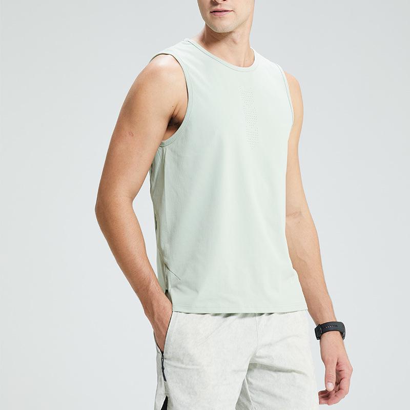 Unisex Quick-Dry Ice Silk Sports Tank Top - Breathable, Round Neck, Sleeveless for Basketball Training