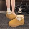Winter Vintage Warm Velvet Thick Soled Casual Snow Boots for Women Versatile Plush Comfortable Slip On Chunky Cotton Boots