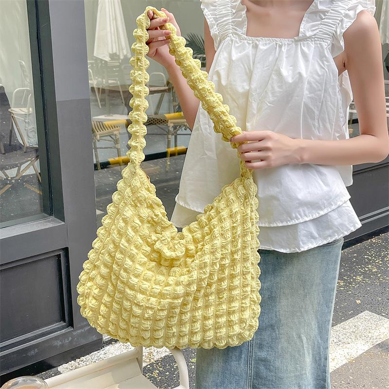 Bolsa Transversal e Tote Grande em Lona Estilo Japonês Nuvem Bolha para Estudantes