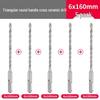 Triangle Tile Ceramic & Concrete Alloy Twist Drill Bit with Cross Round Shank
