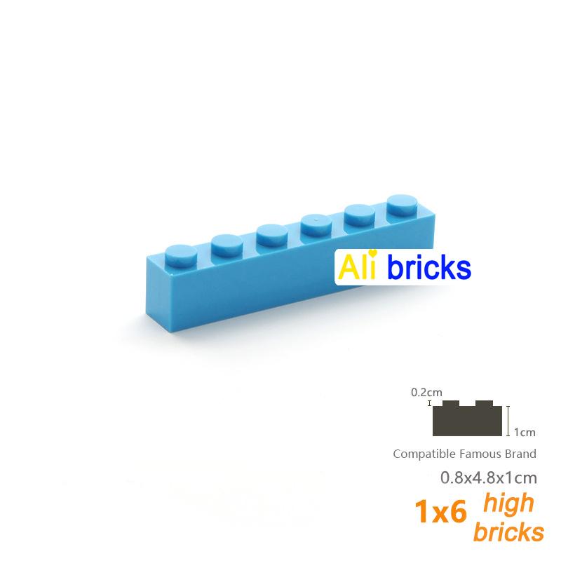 20pcs  DIY Building Blocks Thick Figures Bricks 1x6 Dots Educational Creative Size Compatible With 3009 Plastic Toys for Childre