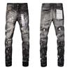Mens Straight Fit Distressed Patchwork Denim Jeans Vintage Streetwear Style High Waist Ripped Cotton