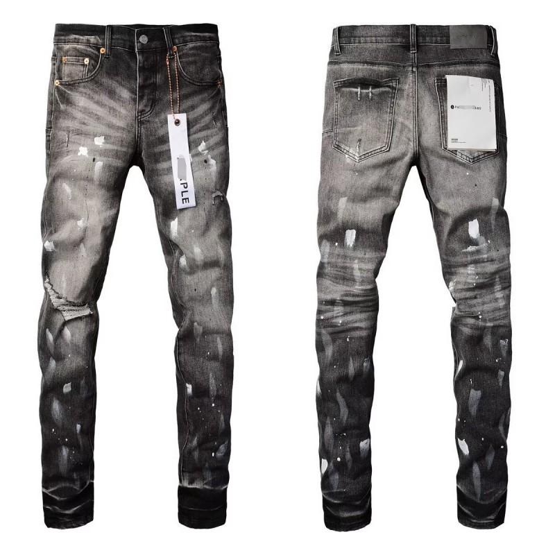 Mens Straight Fit Distressed Patchwork Denim Jeans Vintage Streetwear Style High Waist Ripped Cotton