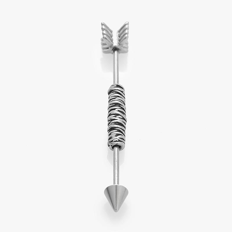 YW New Factory Industrial Cartilage Earring 37MM Ball Industrial Barbell Double Hole Body Piercing Jewelry for Women Man