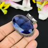 London Blue Topaz Gemstone Handmade 925 Steling Silver Pendant 1.46" KG-320