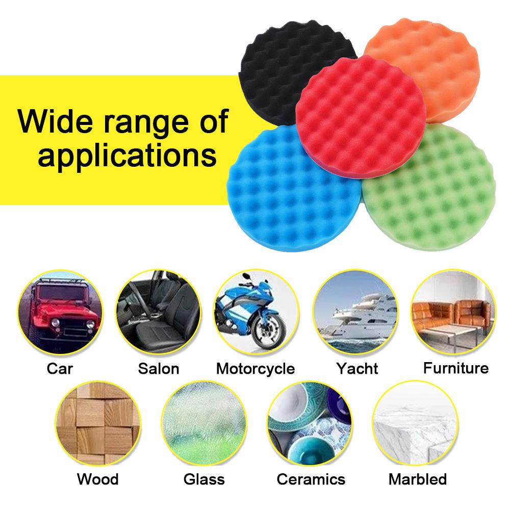 5Pcs 5/6/7inch Car Waxing Buffing Pad Polishing Disc 150/180mm Auto Care Removes Scratches Car Polisher Detailing Cleaning Tool