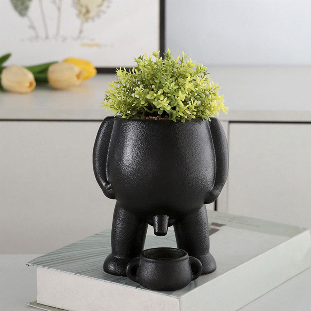 Peeing Plant Pot with Drainage Hole Novelty Peeing Planter Pot Succulent Pot for Indoor Outdoor Plants Gift for Friends & Family