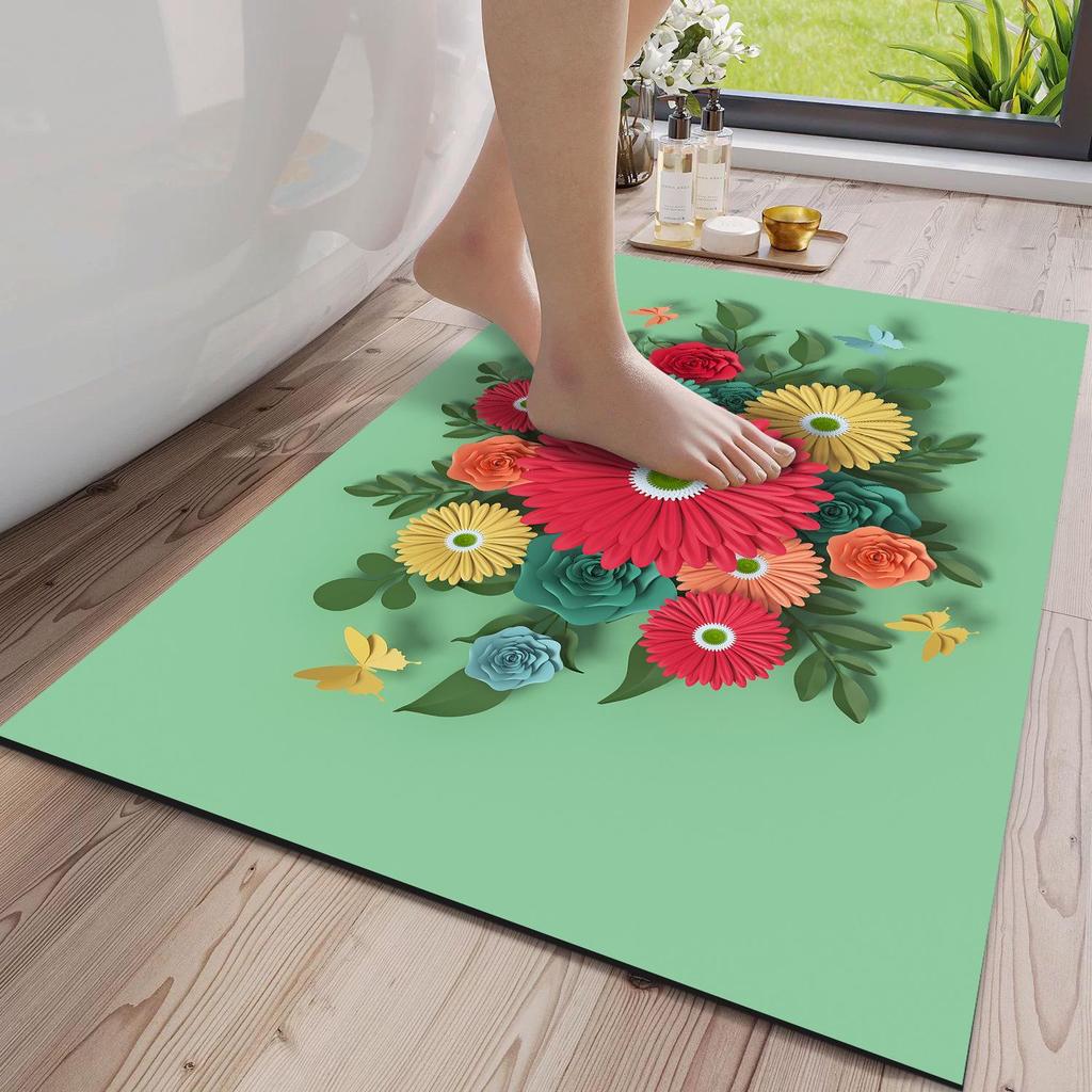 3D Quick-Dry Non-Slip Diatom Mud Bathroom Mat