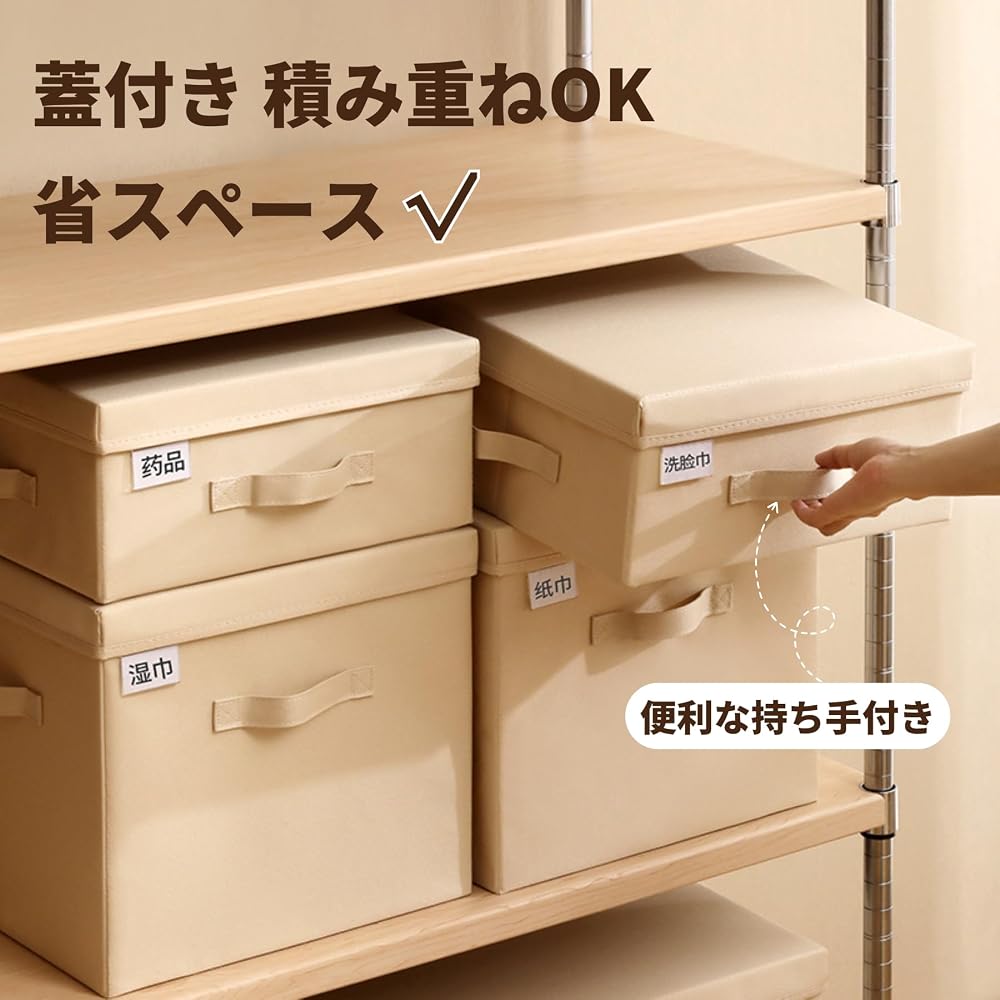 TIANZONG Storage Box with Lid, Large Capacity Storage Case, Clothes Storage Case, Foldable,