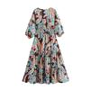 Jnleaog Autumn New Women's Clothing Fashion Style Stylish Fashion Bow Tie Print Dress 2584185