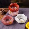1set Crystal Resins Flower Incense Holder Burners Ashes Collector Set For Meditations And Home Aesthetic