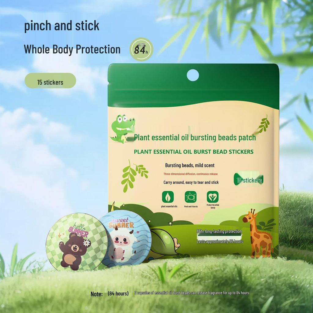Portable Outdoor Burst Bead Patch with Plant Essential Oil – Suitable for Adults, Children, and Babies