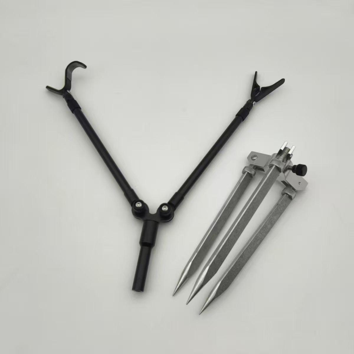 

Складаний трипод для льодової риболовлі для будь-якої місцевості з роговою головкою та кілком для землі Default