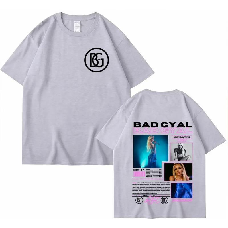 

Bad Gyal Real Gyal Album Tour 2026 Graphic T Shirt Women Fashion Aesthetic T-shirts Oversized 100% Cotton T-shirt Streetwear XXXL слонова кістка