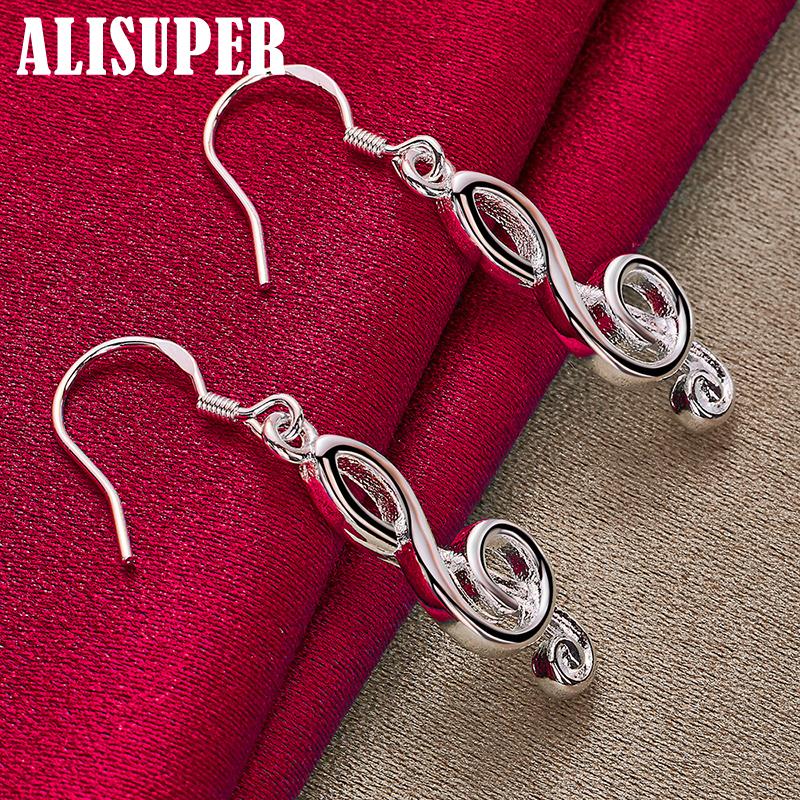 925 Sterling Silver Musical Note Earrings Jewelry