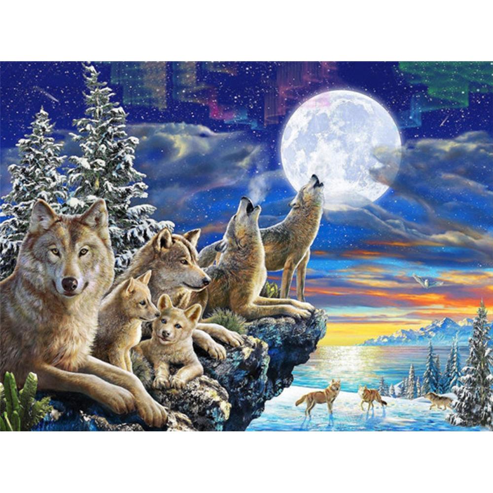 5D fai da te pittura diamante lupo diamante ricamo animale diamante mosaico pieno quadrato trapano punto croce decorazione per la casa