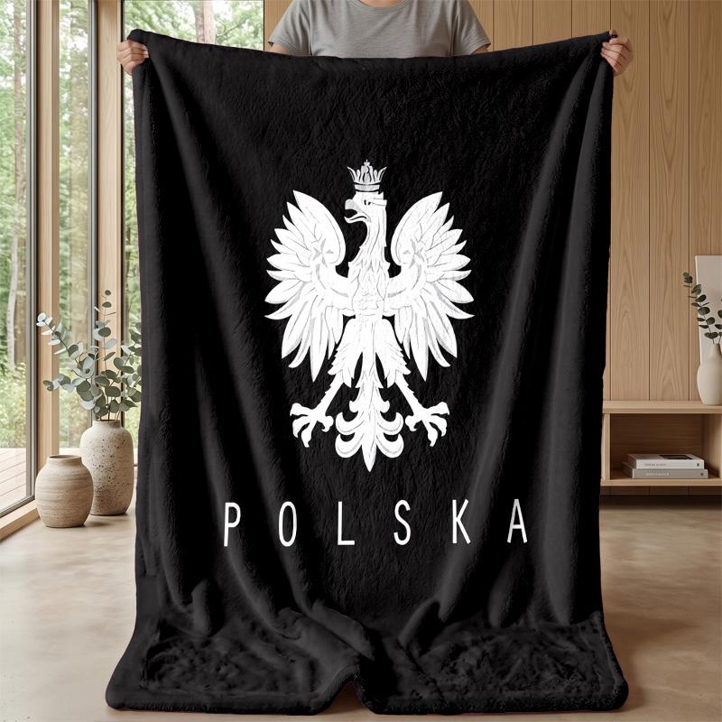 Poland Theme Blanket Soft Flannel Blanket Plush Throw Blanket Cozy Sofa Bed Blanket for Home Decor