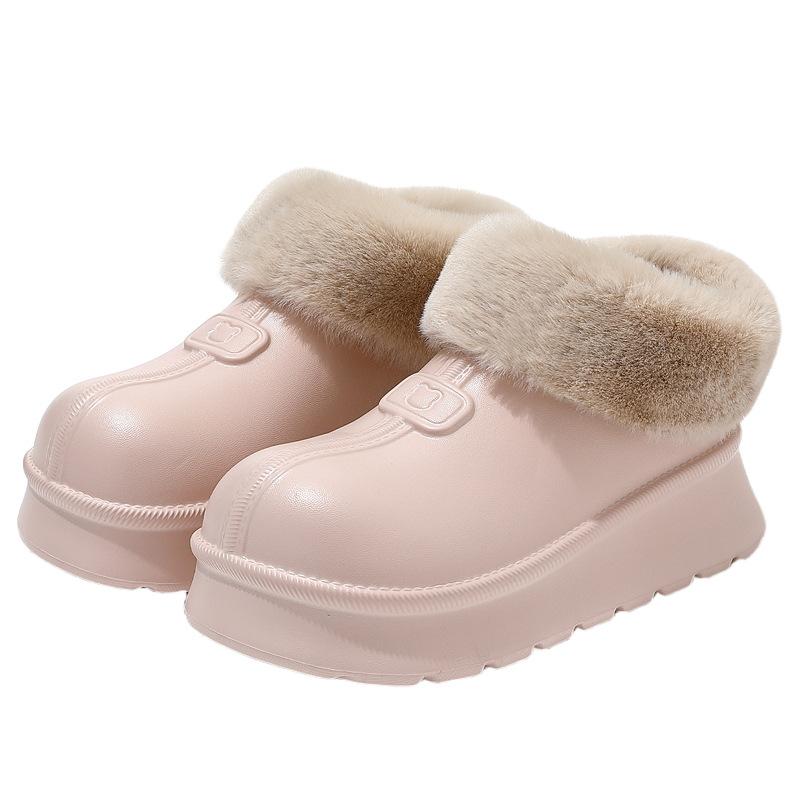 Heel cotton slippers winter casual velvet warm outer wear eva waterproof non-slip thick-soled snow boots