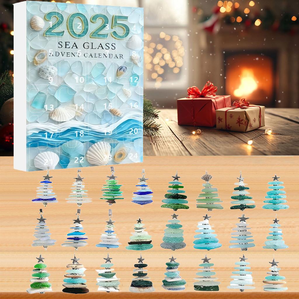 Glass Sea Acrylic Style Christmas Tree Decoration Countdown Calendar Blind Box