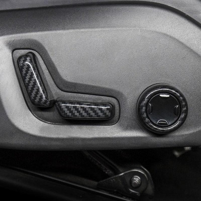 6pcs Fit For Polestar 2 2022 2023 2024 Accessories ABS Carbon Seat Position Switch Button Cover Car Trim