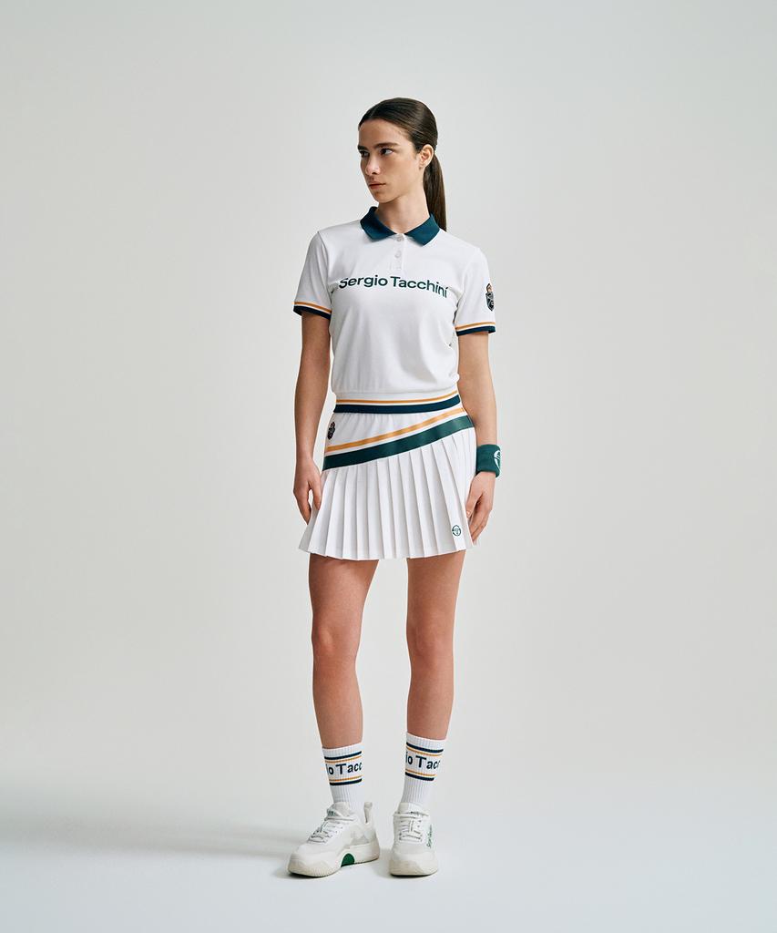SERGIO TACCHINI W Mc Scratch Staff Pleated Skirt (White)