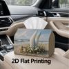 1pc, 2d Flat Printing, Tissue Box Essential Surfing Set Pattern Printed Tissue Box, Suitable for Kitchen, Living Room, Bedroom, and Car, Fashionable a