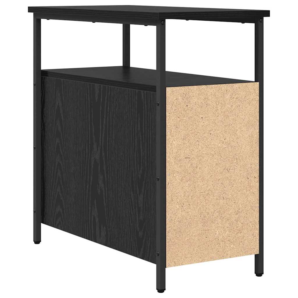 Nightstand Set of 2 Black Oak Effect 30 X 60 X 60 Cm