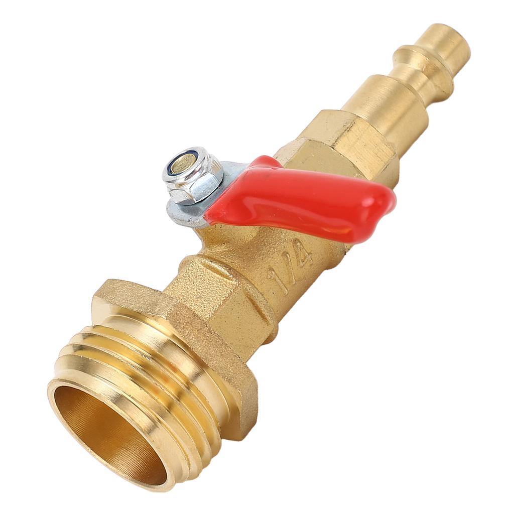 Dual Purpose Winterize Adapter with Quick Plug Brass Ball Valve 3 4in GHT Thread for RV Camper Boat Trailer