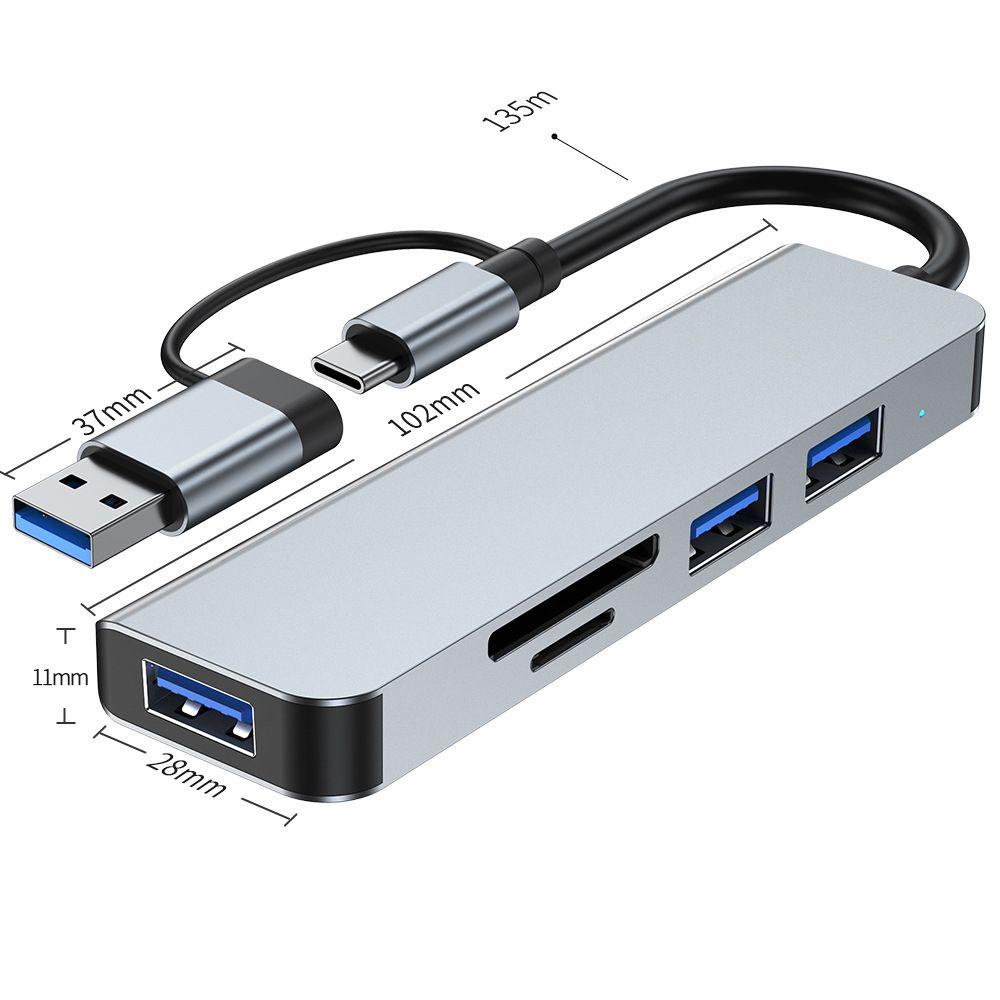 Speed Mobile Phone Tablet Laptop OTG Adapter Expander USB 3.0 Type-C Splitter PD Charging USB C HUB