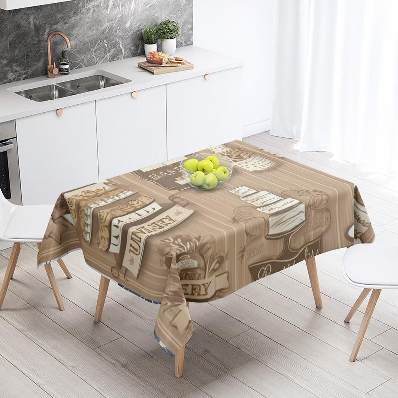New Abstract Tea Tablecloth Waterproof and Oil-proof Dining Tablecloth Nordic Wind Bar Tablecloth Home Decoration