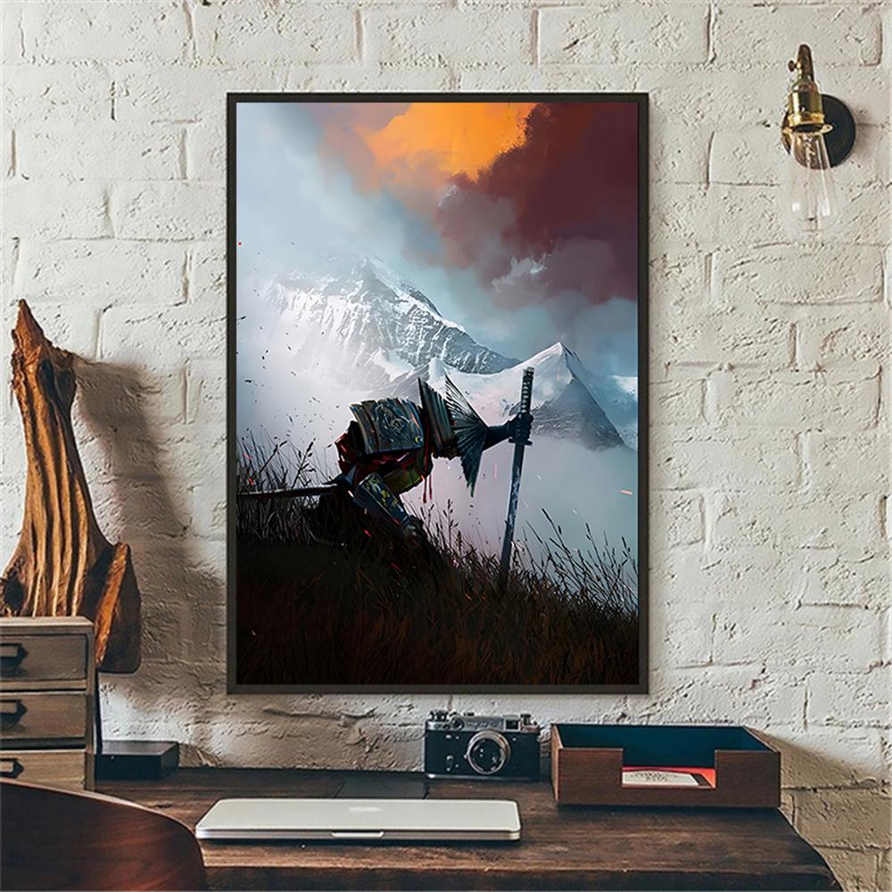 

Японский Самурай Холст Плакат Современный Домашний Диван Фон Настенная Живопись Печать Фотографии Спальня Гостиная Декор Фреска Подарок 30X40cm Unframed