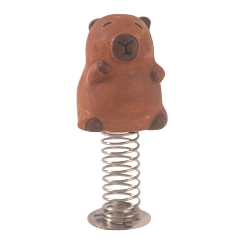 

Handcrafted Ceramic Animal Figurine Decors With Swaying Spring Motion Ornament For Living Room Study Tabletop Dashboards
