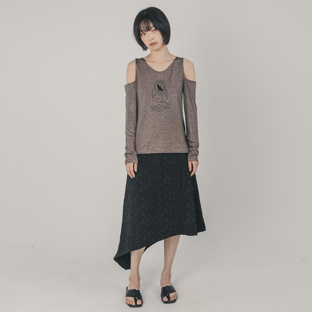 Wimzi Mind Cocoon Asymmetrical Skirt_Black