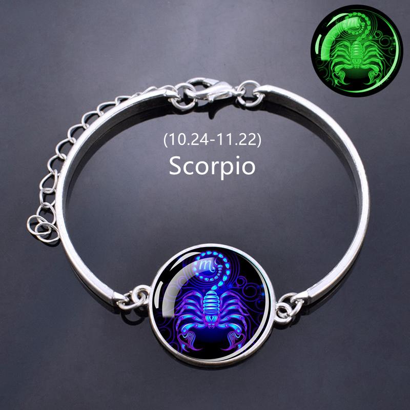 

Посеребренный браслет со знаками зодиака для мужчин и женщин, Дева, Весы, Скорпион, Овен, Телец, браслеты, подарок на день рождения