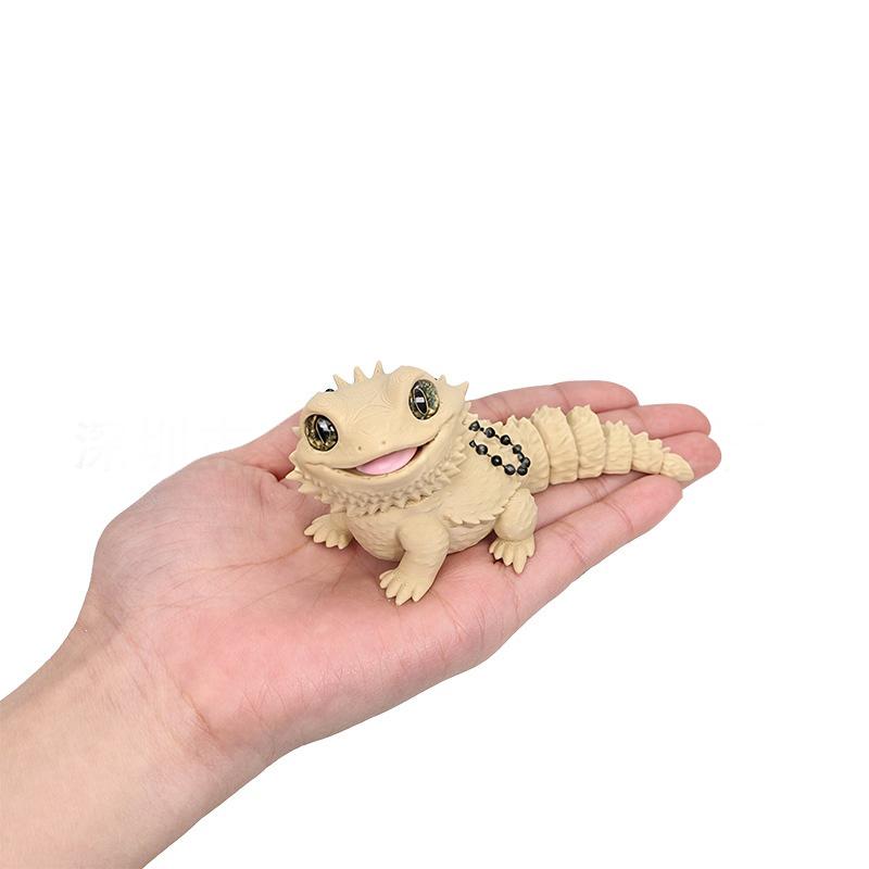 3D Printed Articulated Bearded Dragon Movable Joints Cute Design Desk Decor Bag Pendant Reptile Lover Gifts