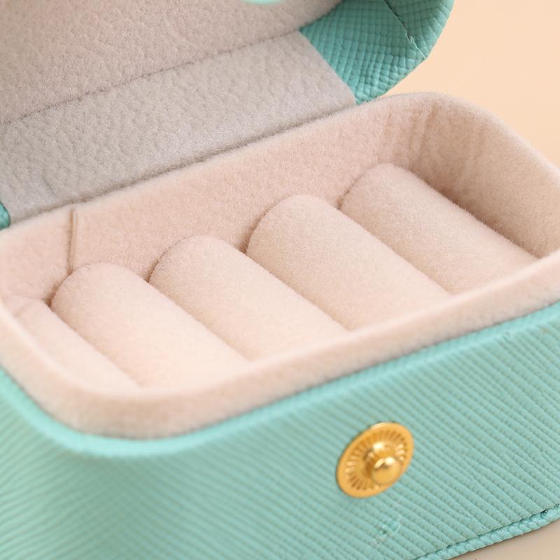 Mini Portable Jewelry Storage Bag Travel Simple Leather Or Velvet Ring Necklace Earrings Storage Box Organizer Display Gift Box