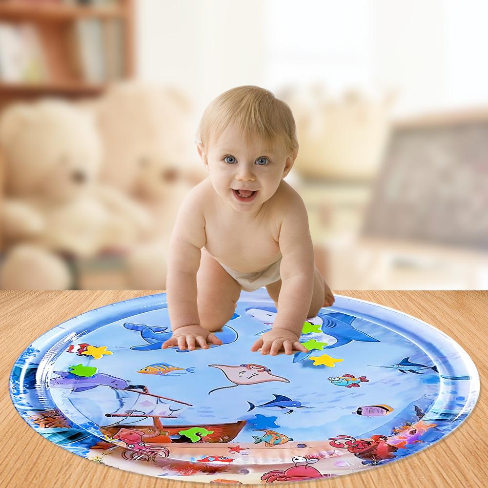 Tapete Aquático Inflável Tapete de Engatinhar para Bebê PVC Ecológico Almofada Inflável de Tapete para Crianças Tubarão Tapete Brinquedo Almofada Musical de Tapete Qualidade