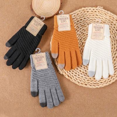 Winter Warme Strickhandschuhe Handy Touchscreen Strickhandschuhe Winter Dick Warm Erwachsenenhandschuhe für Männer Frauen