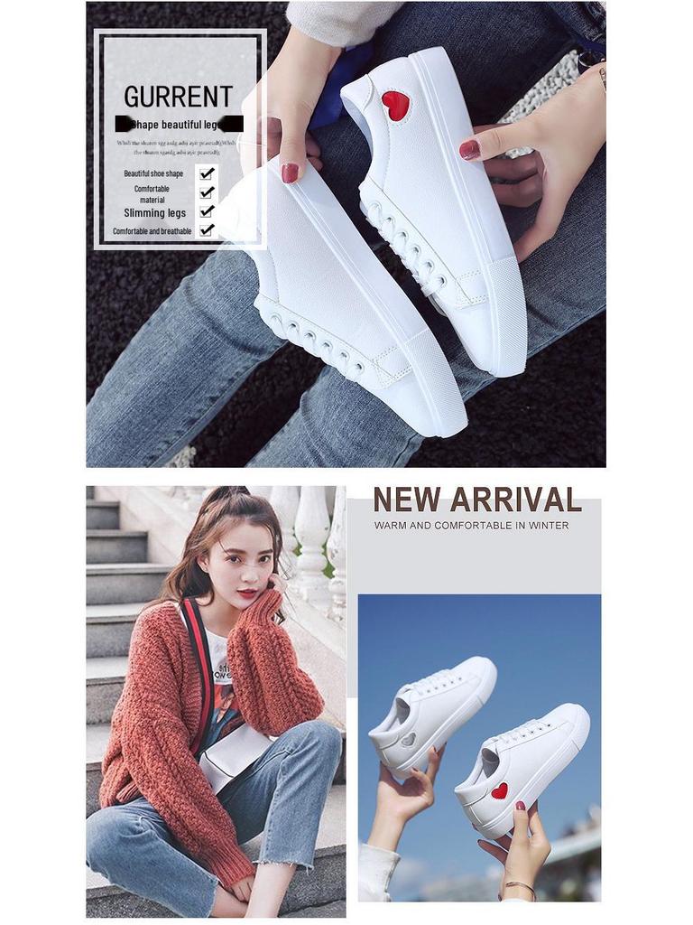 2025 Spring/Autumn Women's White Leather Fashion Sneakers: Versatile Flat Shoes