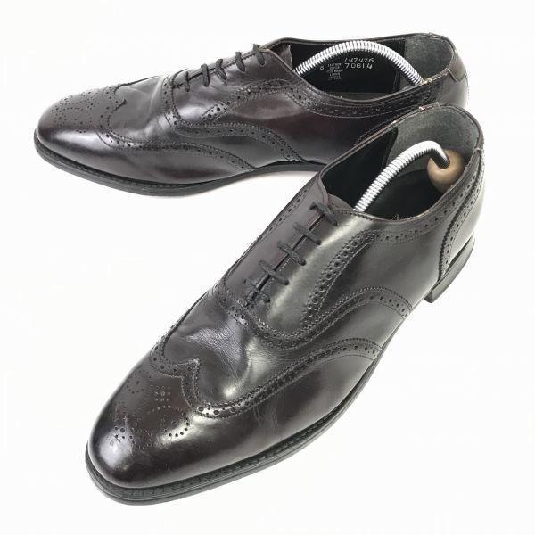 

80s-90s Vintage USA NUNN BUSH leather Goodyear welt wingtip 30.5 reddish brown