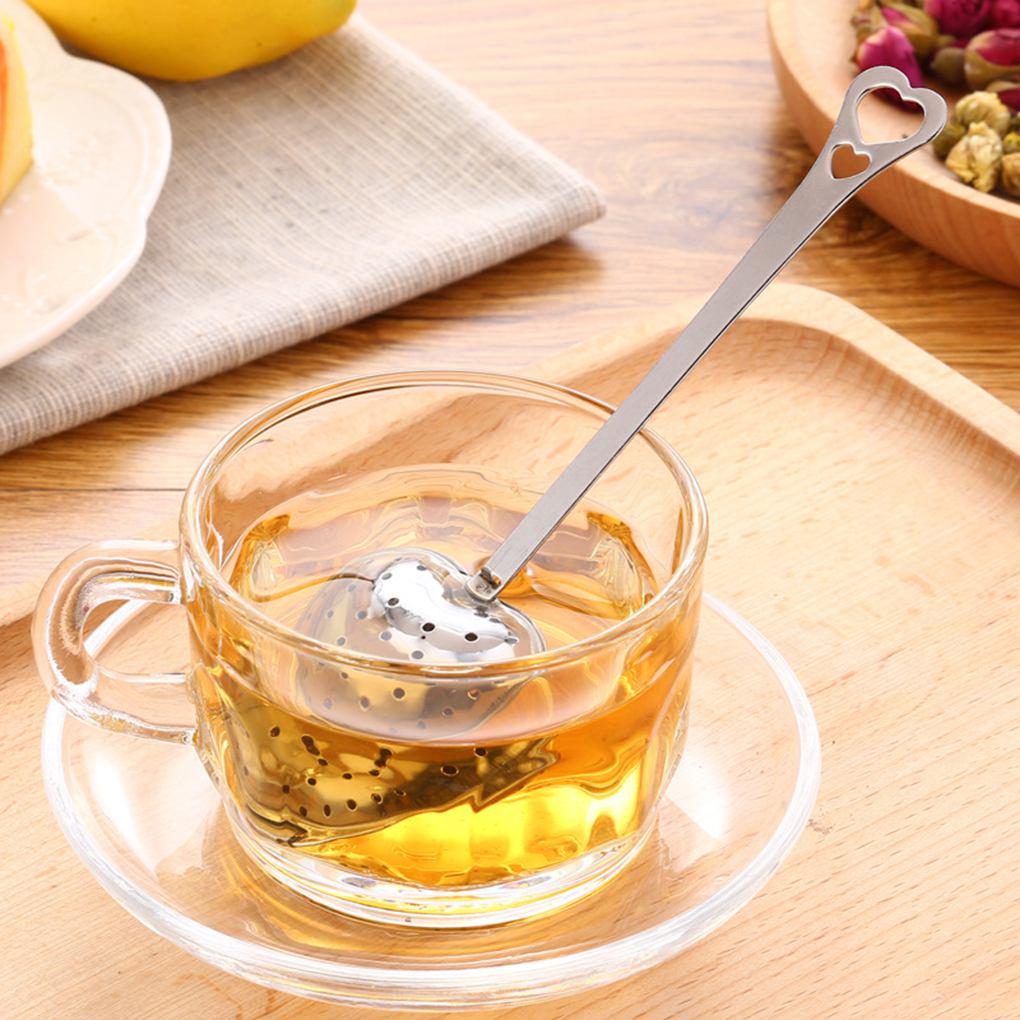 Heart Shaped Stainless Steel Tea Infuser Spoon Strainer Steeper Handle