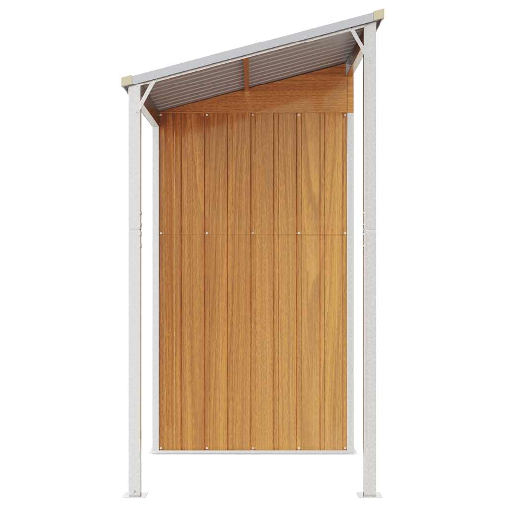 vidaXL Gartenhaus mit Schleppdach Hellbraun 277x107x181 cm Stahl