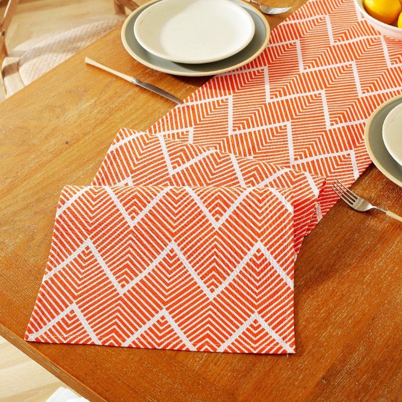 French Country Blue Floral Table Runner Vintage Stripe Print Runner Dining Table Kitchen Decor Dustproof Easy To Clean Rectangular Table Flag