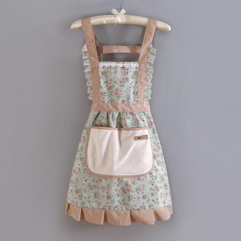 Canvas Wipeable Apron with Anti-fouling, Breathable Design for Kitchen and Cooking. Perfect for Females, Waist Work Clothes.