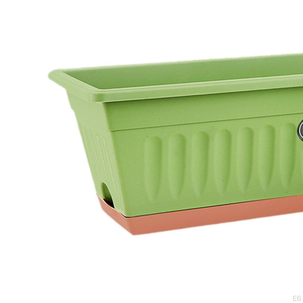 Flower Window Box Vegetable Planter Rectangle 50x19x16cm Windowsill with Drainage Holes for